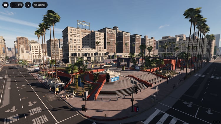 Roblox city streets with working traffic lights
