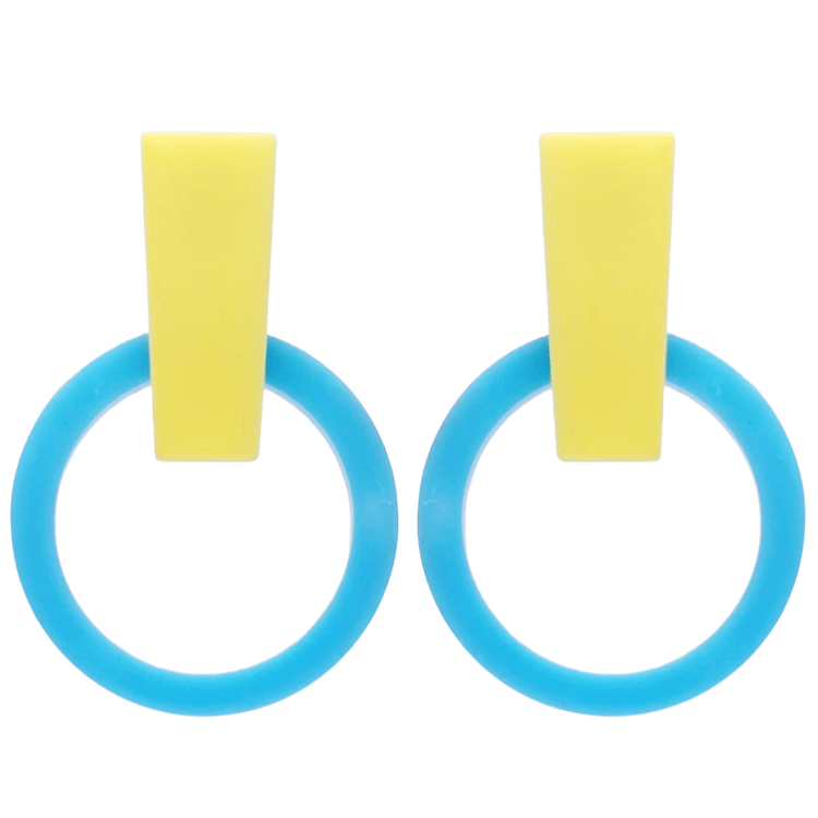 Retro 1980's Colour Block Hoop Earrings by Atomic Cat