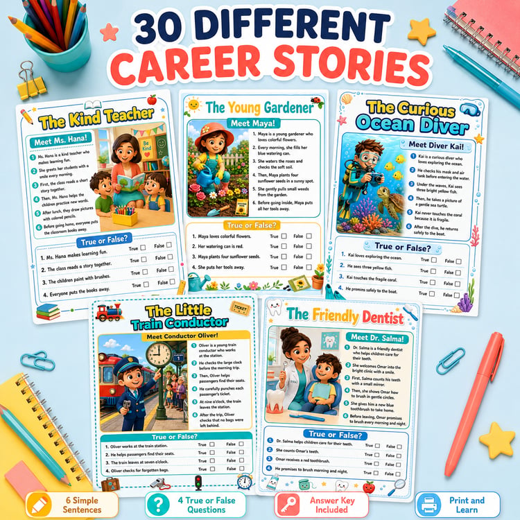 Help Your Child Read, Understand & Explore Careers | 30 Printable Activities + AI Prompt