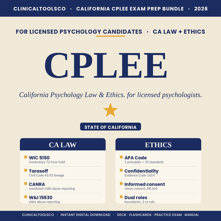 Cover of CPLEE Exam Prep 2026, California Psychology Law and Ethics