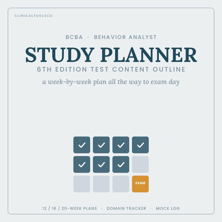 Cover of BCBA Study Planner 2026, BACB 6th Edition Task List