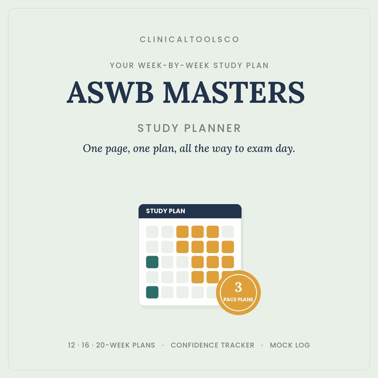 Cover of ASWB Masters Study Planner 2026, LMSW Exam Schedule