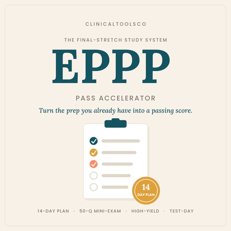 Cover of EPPP 14 Day Accelerator, Final Review Study Plan