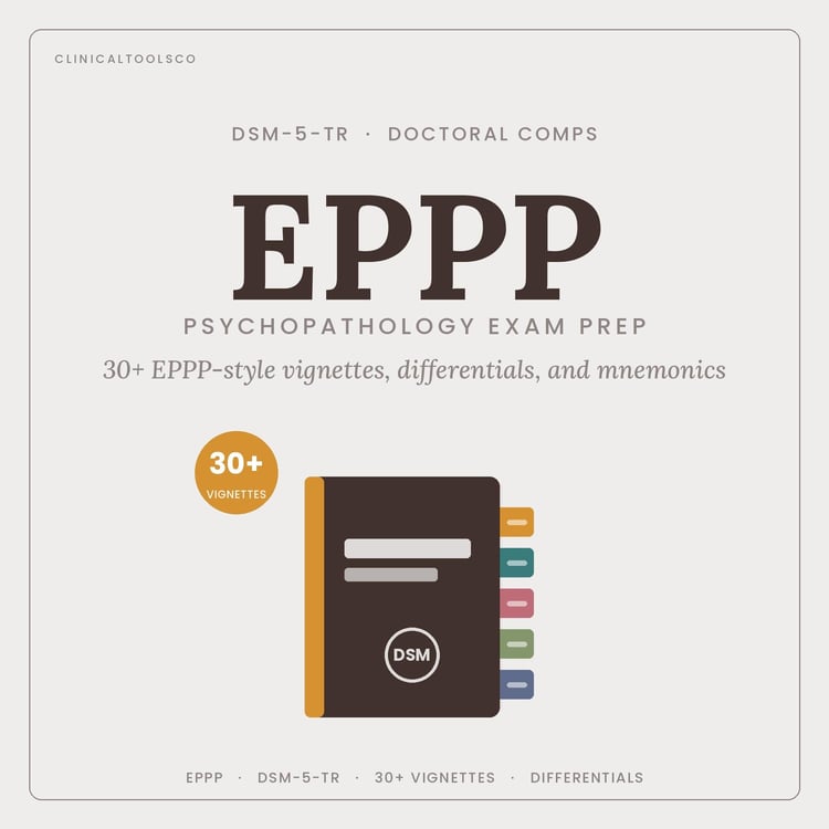 Cover of Psychopathology Exam Prep, 95 Page DSM-5-TR Review