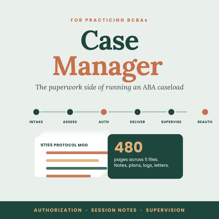 Cover of BCBA Case Manager Bundle, ABA Session Notes and Authorizations