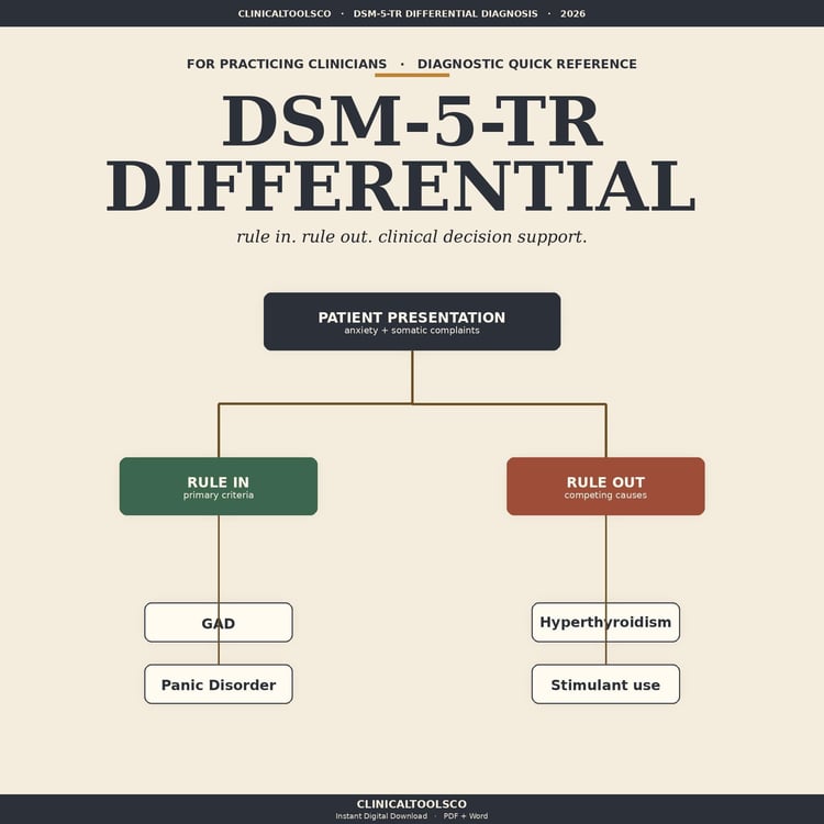 Cover of DSM-5-TR Differential Diagnosis Cheat Sheet and Decision Trees