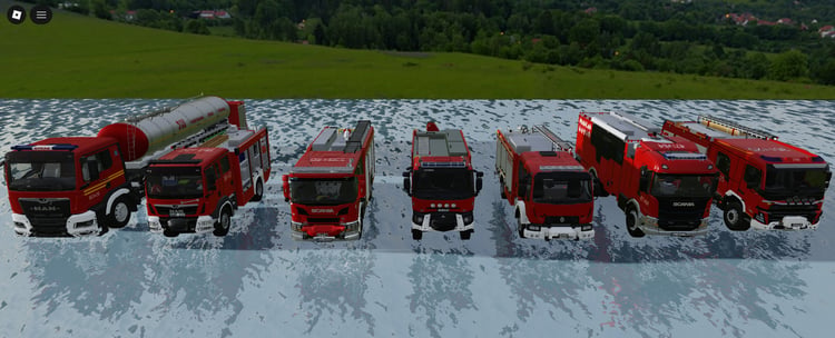 Roblox 7 fire truck vehicle pack with detailed emergency trucks