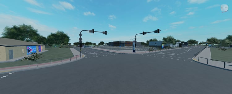 Roblox city map featuring detailed roads and street signs