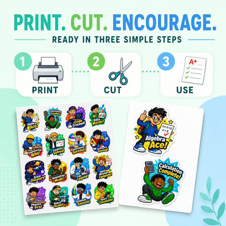 Motivate Teen Boys Without the Eye Rolls | 200 Funny Printable Encouragement Stickers