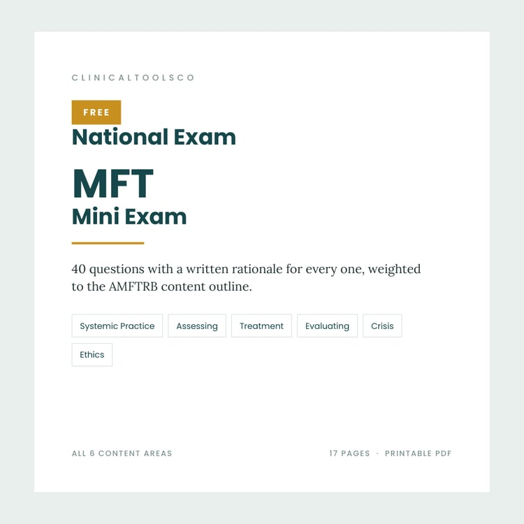 Cover of Free MFT Practice Test 2026, 40 Questions with Rationales
