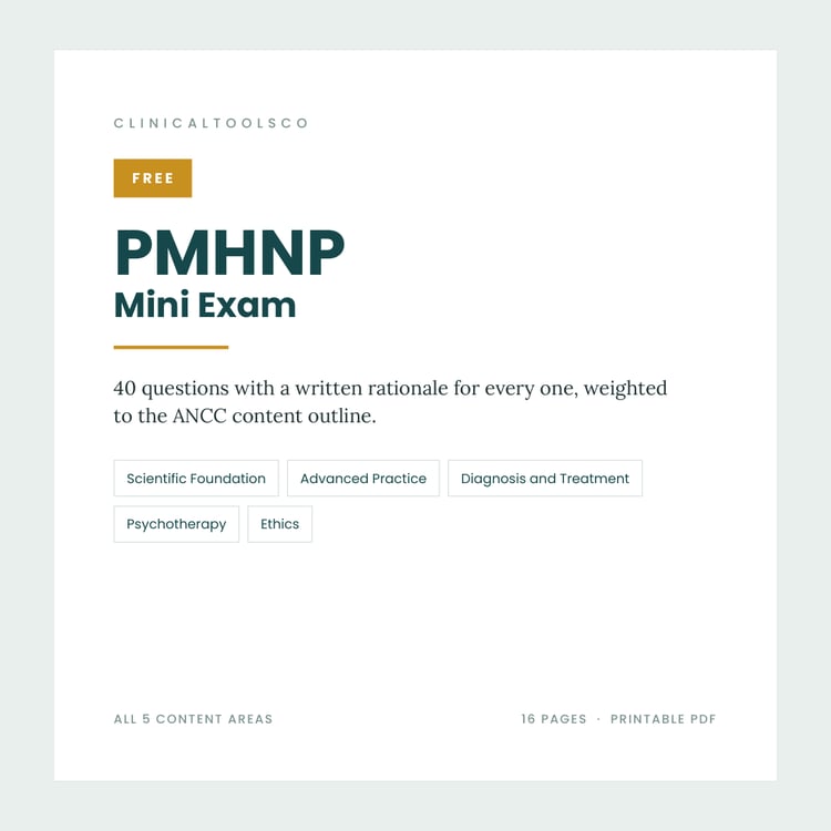 Cover of Free PMHNP Practice Test 2026, 40 Questions with Rationales