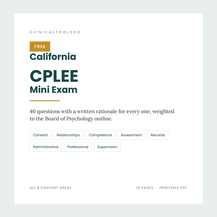 Cover of Free CPLEE Practice Test 2026, 40 Questions with Rationales