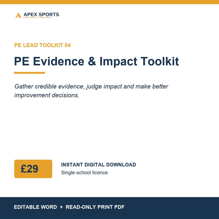APEX PE Evidence and Impact Toolkit for evaluating and communicating improvements in primary PE.