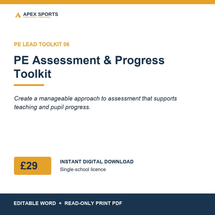 APEX PE Assessment and Progress Toolkit for practical, proportionate assessment in primary PE.