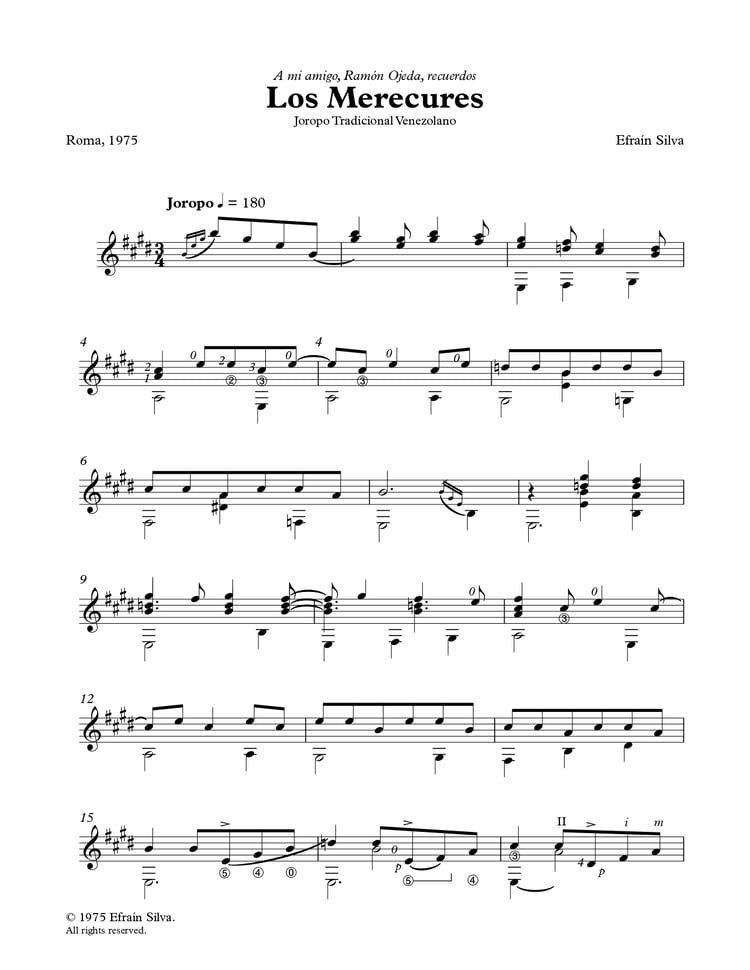 Los Merecures, Efrain Silva, Joropo Venezolano Guitarra, Joropo Tradicional, Ramon Ojeda, Musica Venezolana Guitarra, Latin American Guitar, Classical Guitar Sheet Music, Solo Guitar, Guitarra Sola, Repertorio Latinoamericano Guitarra, Concert Repertoire 
