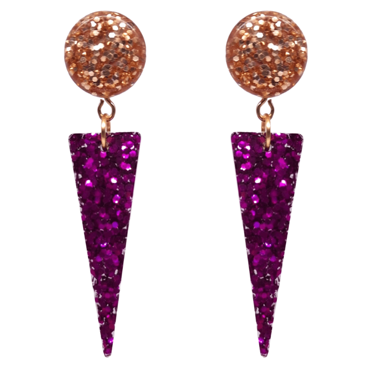 Retro 1970's Disco Glitter Earrings by Atomic Cat