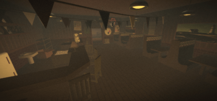 Vintage jukebox inside a Roblox neighborhood bar