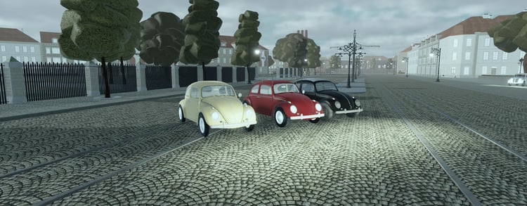Roblox classic vehicle collection with three color variants