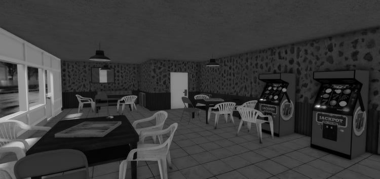 1970s gambling club interior