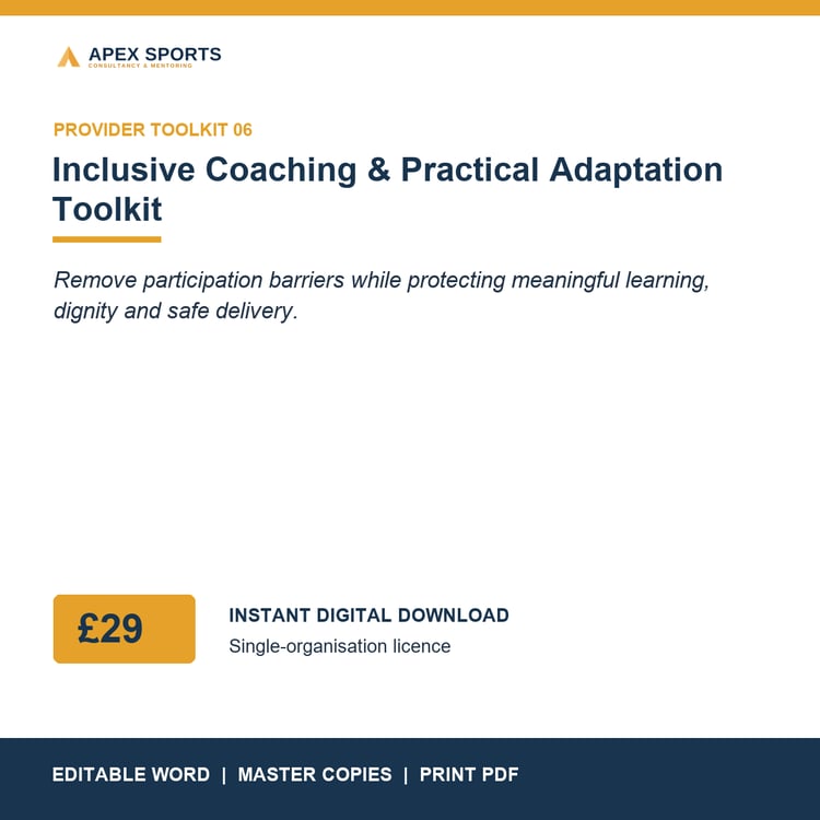 APEX Inclusive Coaching and Practical Adaptation Toolkit product cover