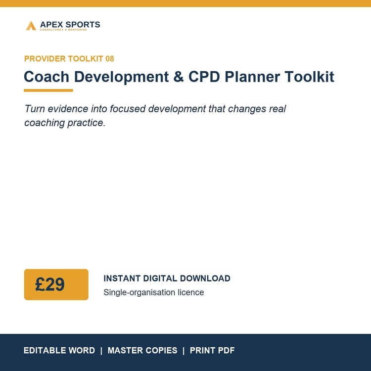 APEX Coach Development and CPD Planner Toolkit cover