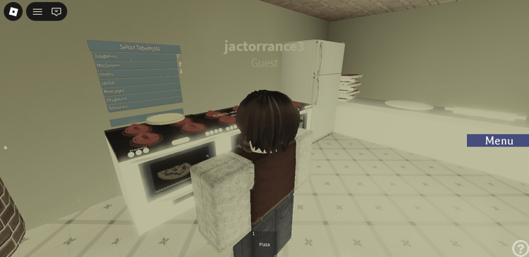 Italian pizzeria Roblox restaurant interior