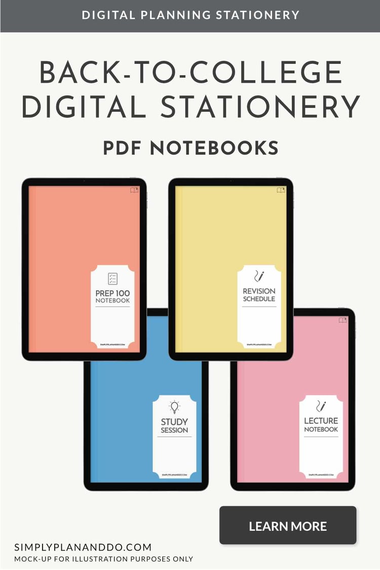 simply plan and do digital stationery for students