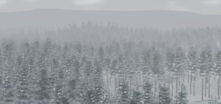 Huge Soviet winter driving map with snowy roads and forests