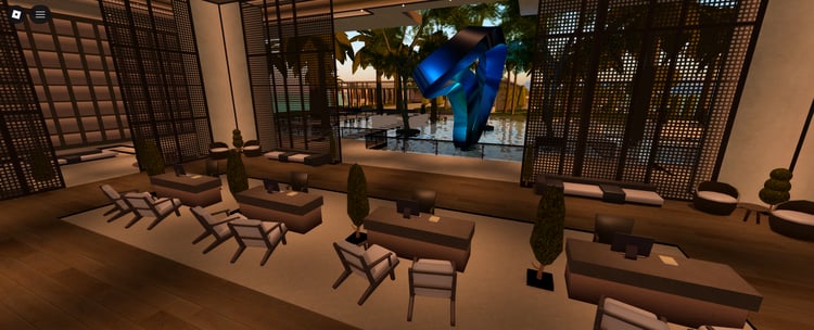 Resort reception and lobby interior