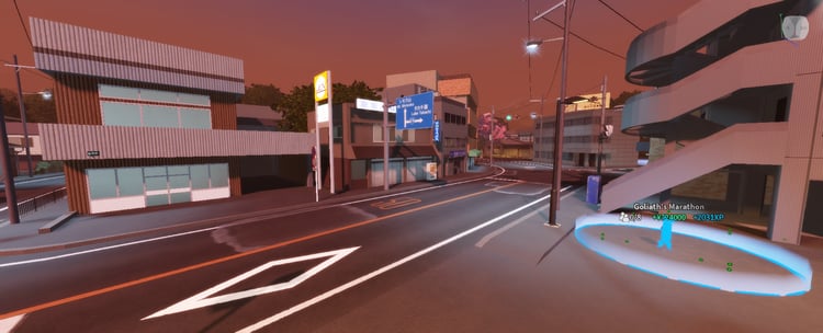 Tokyo Ichikawa race map with elevated bridge
