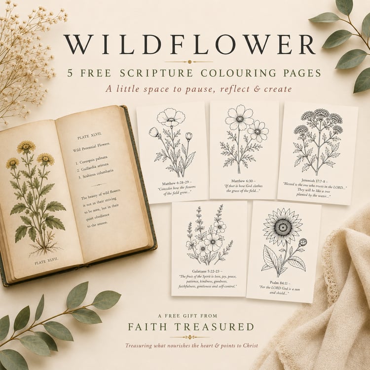 Wildflower Scripture Colouring Page Sampler