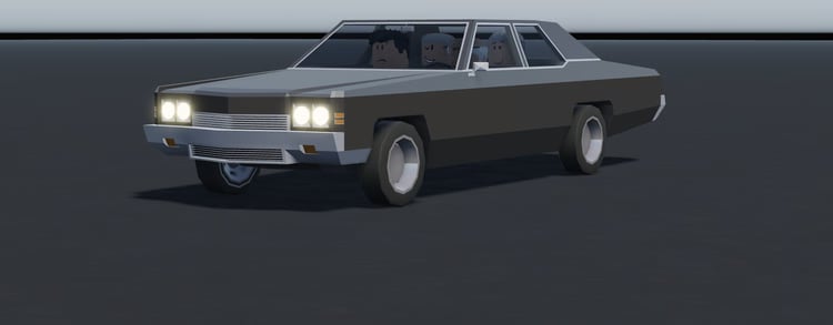 Classic tan sedan front with chrome grille