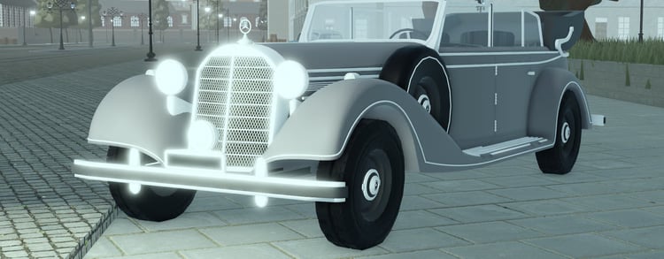 Classic grey luxury car front view