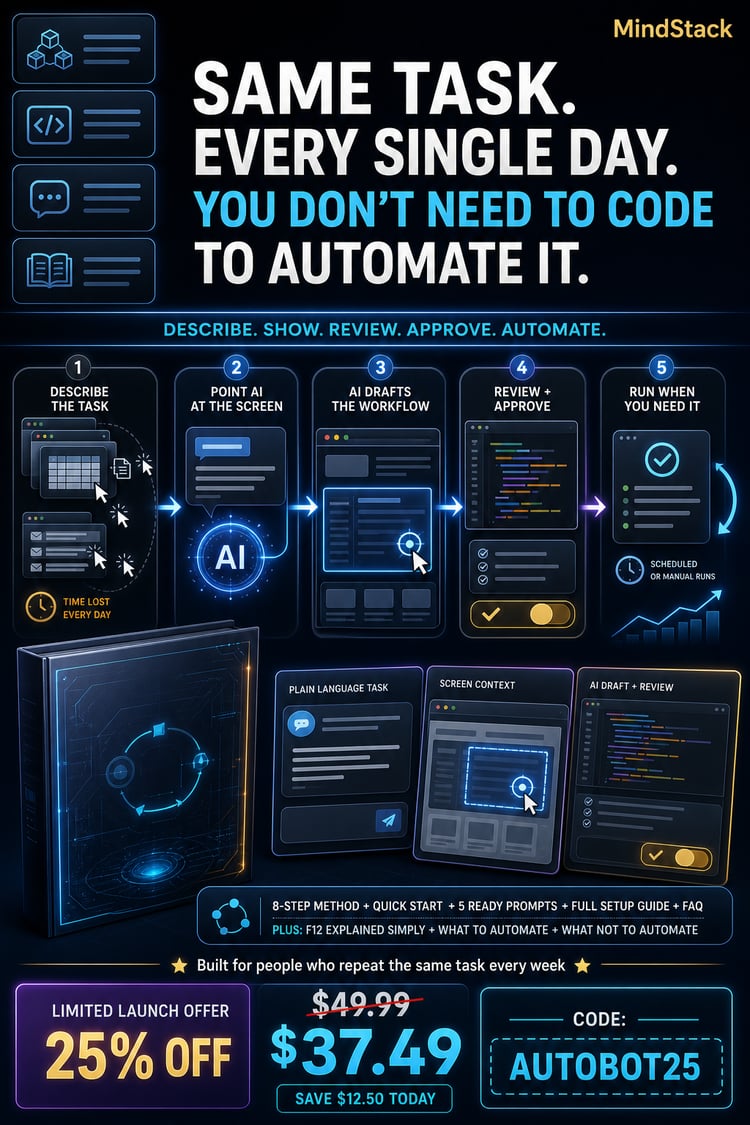 Browser Automation Blueprint guide for beginners to automate repetitive website tasks with AI and no coding background