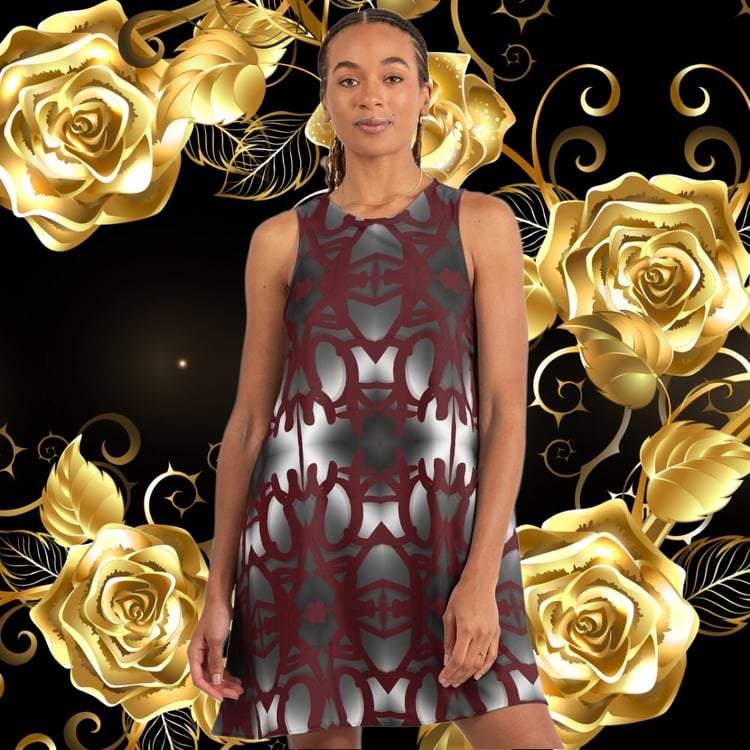 A model showcasing Erin Nevers's Pattern Design 202 while wearing the A-Line Dress product.