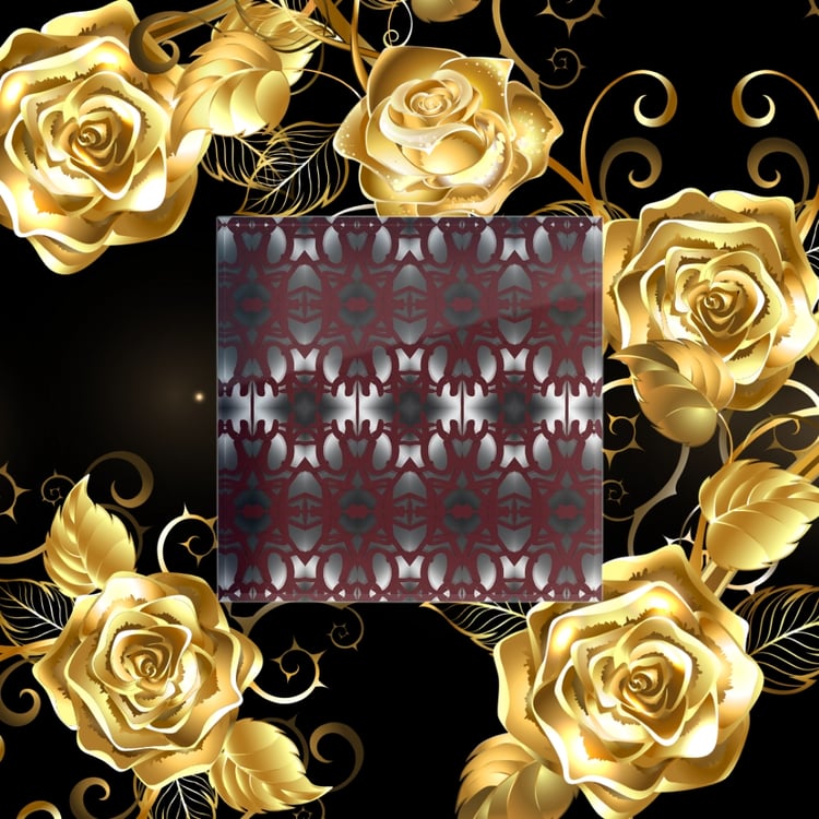 An Acrylic Block showcasing Erin Nevers's Pattern Design 202.