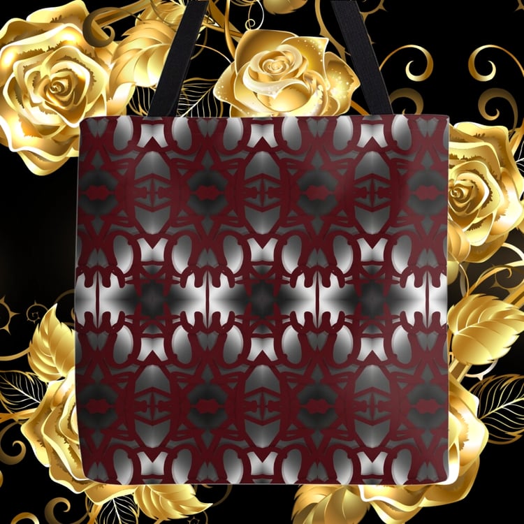 An All-Over Print Tote Bag with Erin Nevers's Pattern Design 202.