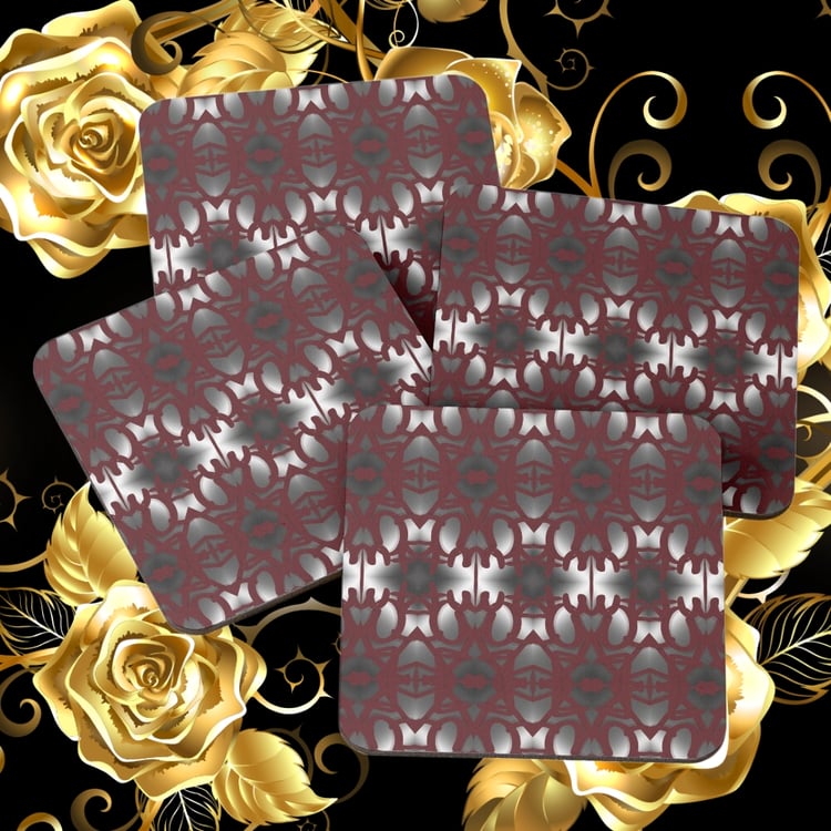 Coasters (Set of 4) displaying Erin Nevers's Pattern Design 202.