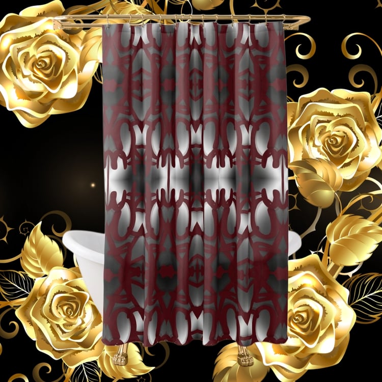 A Shower Curtain that displays Erin Nevers's Pattern Design 202.