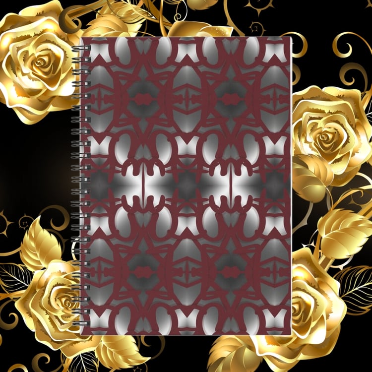 A Spiral Notebook displaying Erin Nevers's Pattern Design 202.