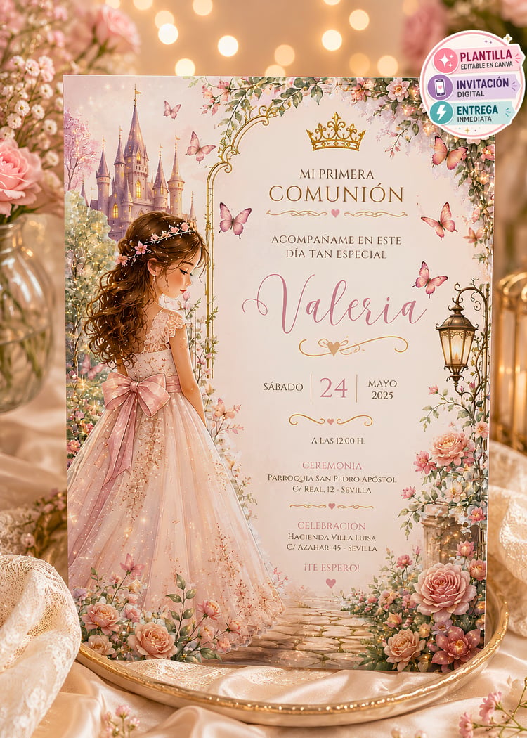 Invitación Primera Comunión Niña