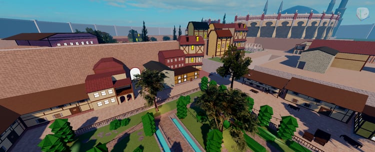 Fantasy city with central garden