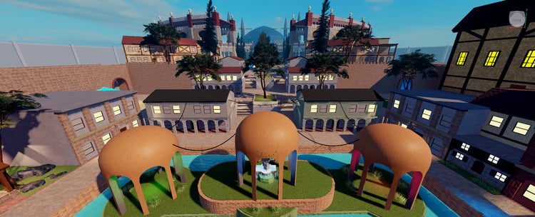 Detailed medieval Roblox city map