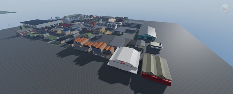 Residential houses and urban buildings