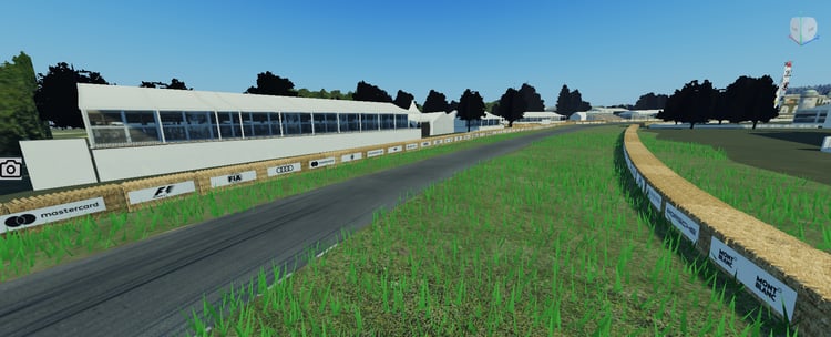 Goodwood Hillclimb race track with working car and start line