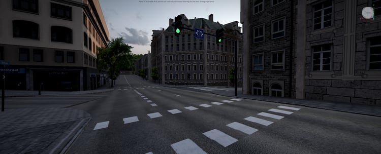 Realistic Roblox city driving map viewed from above