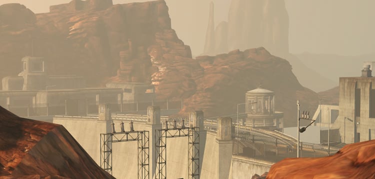 Realistic canyon dam