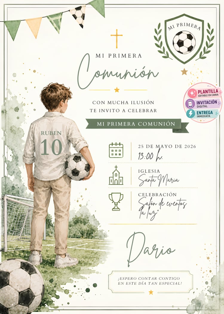 Invitación Niño Primera Comunión