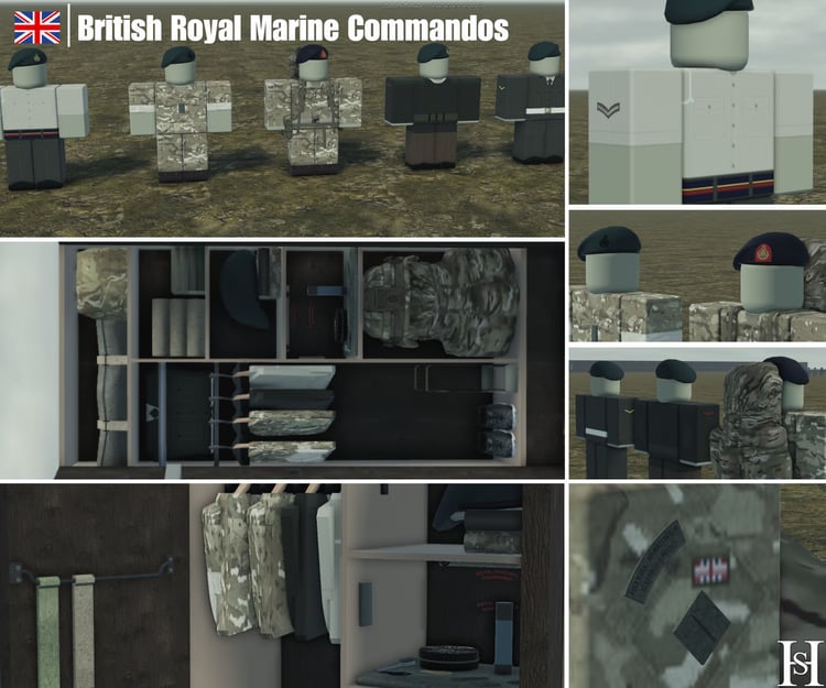 British commando uniform lineup
