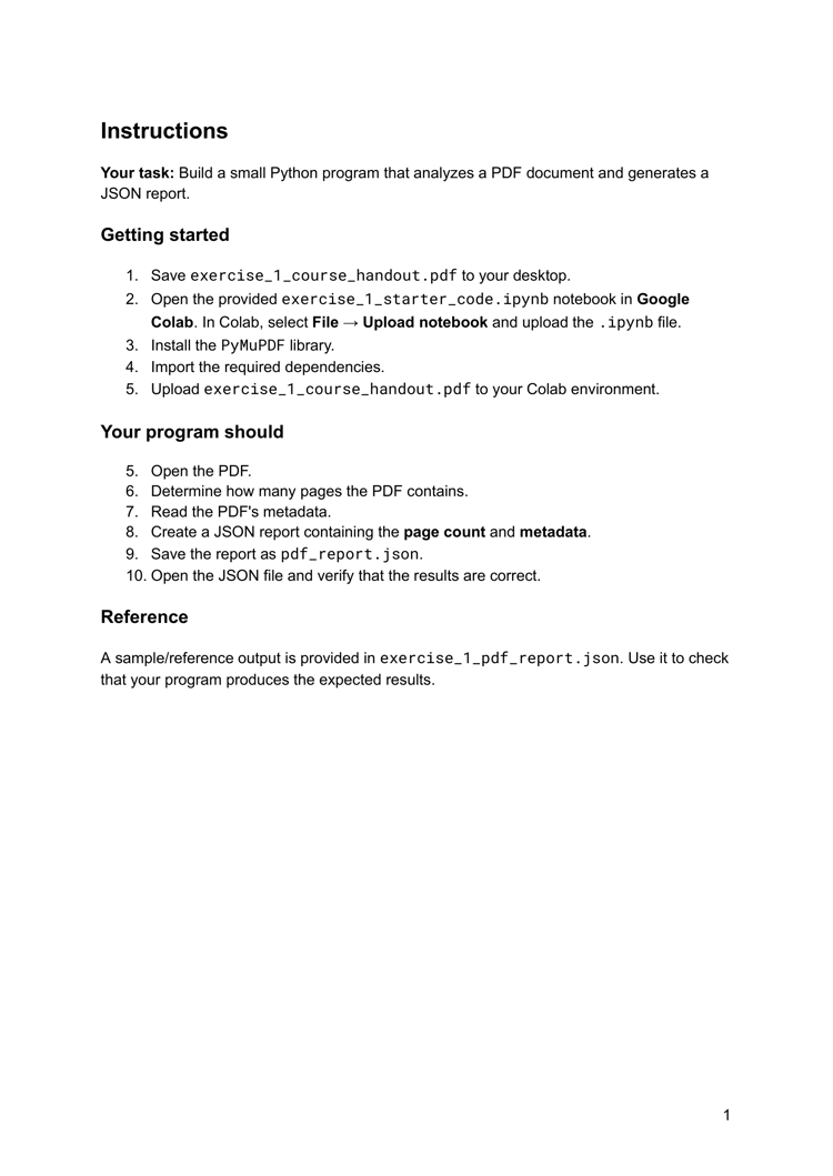 Step-by-step instructions for completing a practical coding exercise